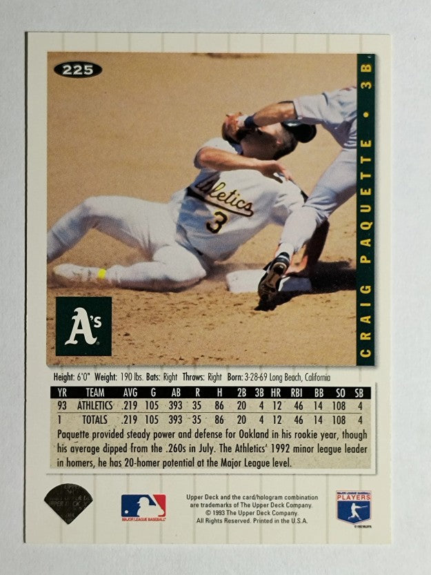 1994 Collector's Choice #225 Craig Paquette