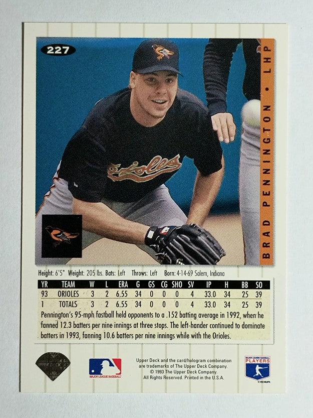 1994 Collector's Choice #227 Brad Pennington