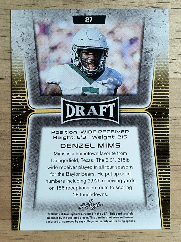 2020 Leaf Draft #27 Denzel Mims