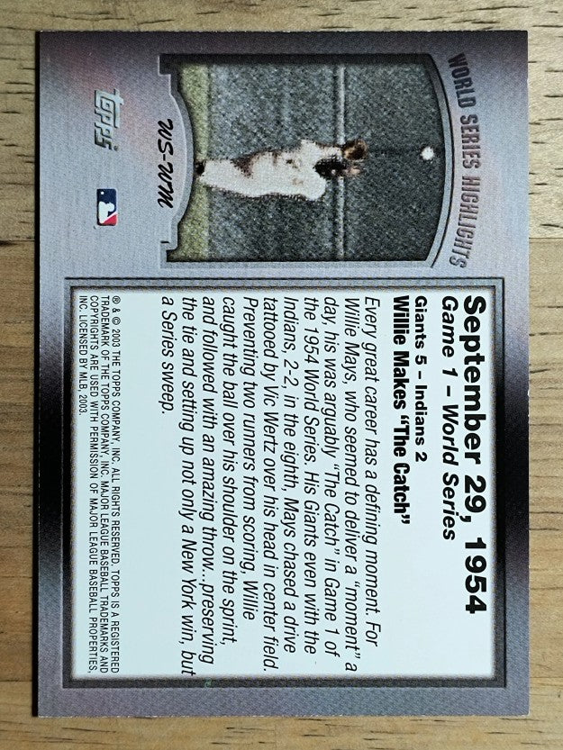 2004 Topps World Series Highlights #WM1 Willie Mays