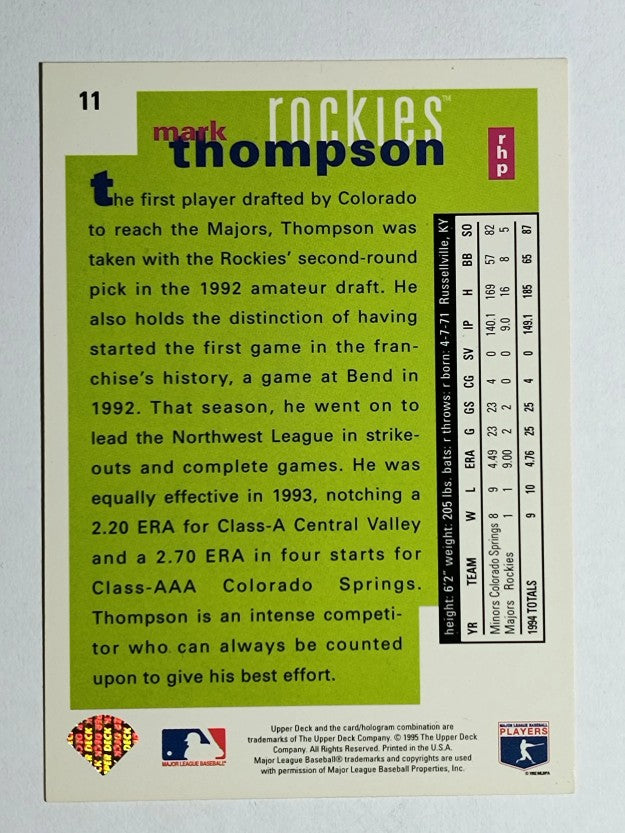 1995 Collector's Choice #11 Mark Thompson