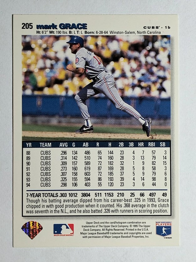 1995 Collector's Choice #205 Mark Grace