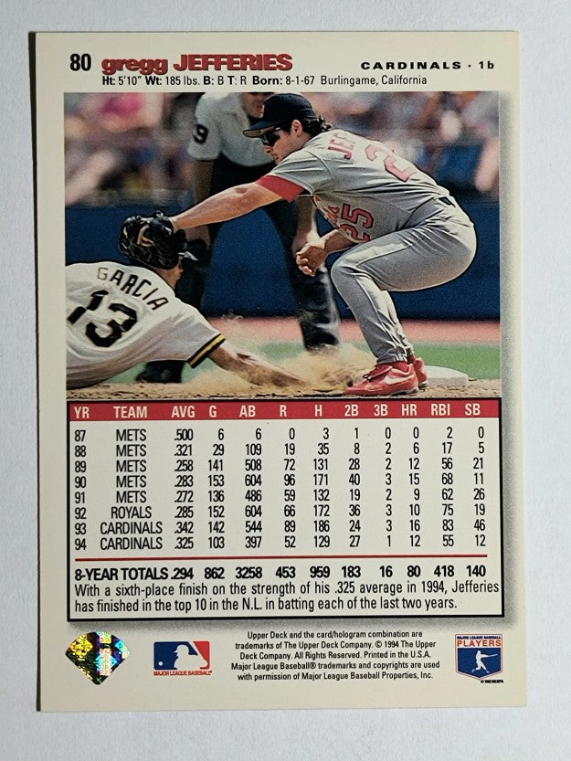 1995 Collector's Choice SE #80 Gregg Jefferies