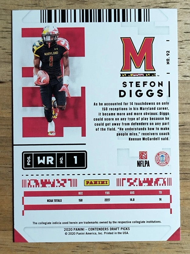 2020 Panini Contenders Draft Picks #92 Stefon Diggs
