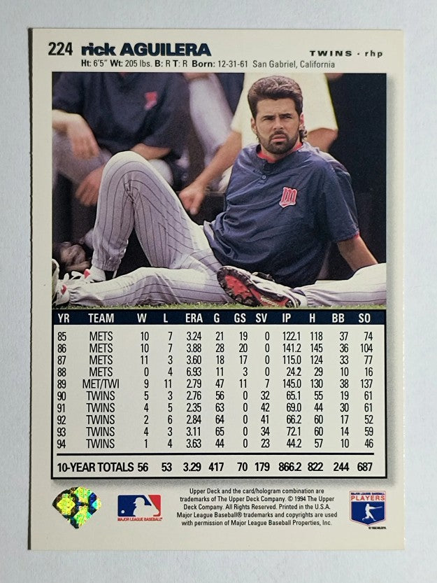 1995 Collector's Choice SE #224 Rick Aguilera