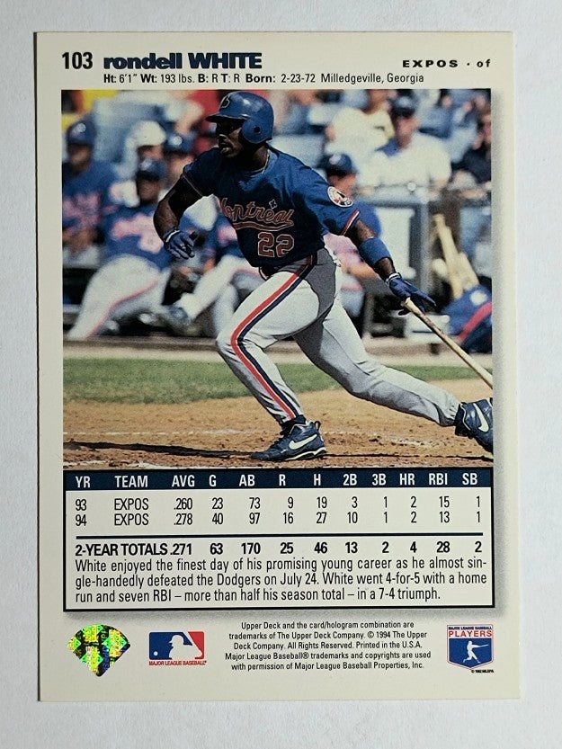 1995 Collector's Choice SE Silver Signature #103 Rondell White