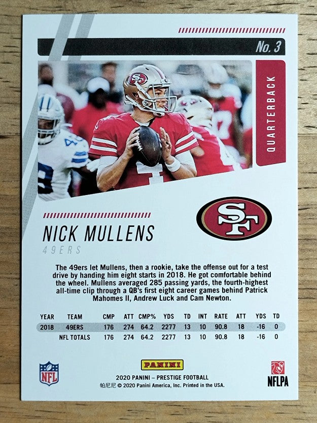 2020 Prestige #3 Nick Mullens