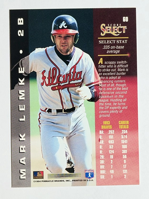1994 Select #60 Mark Lemke