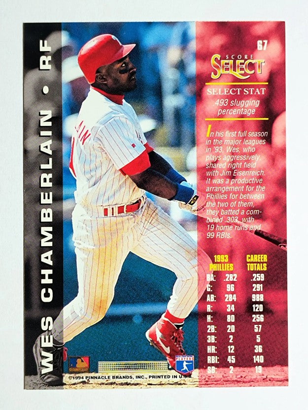 1994 Select #67 Wes Chamberlain