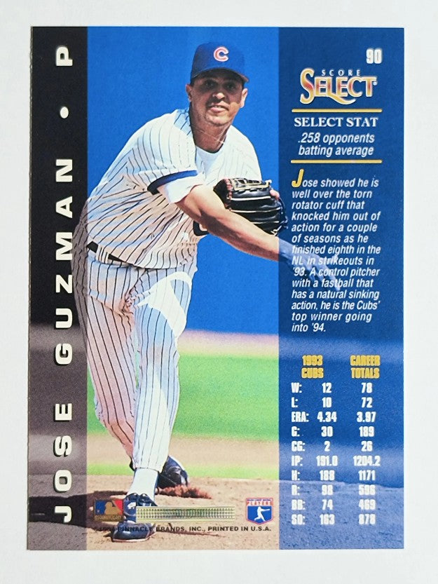 1994 Select #90 Jose Guzman