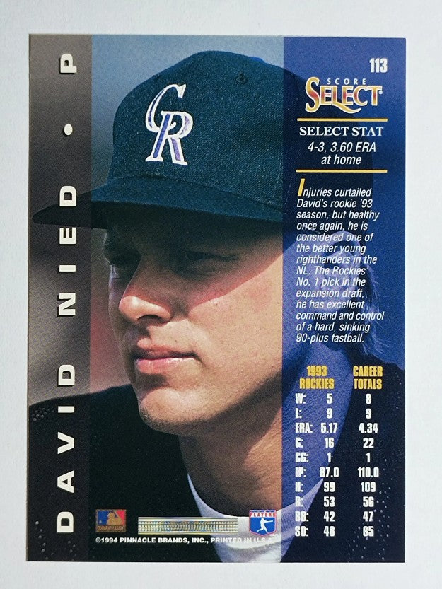 1994 Select #113 David Nied