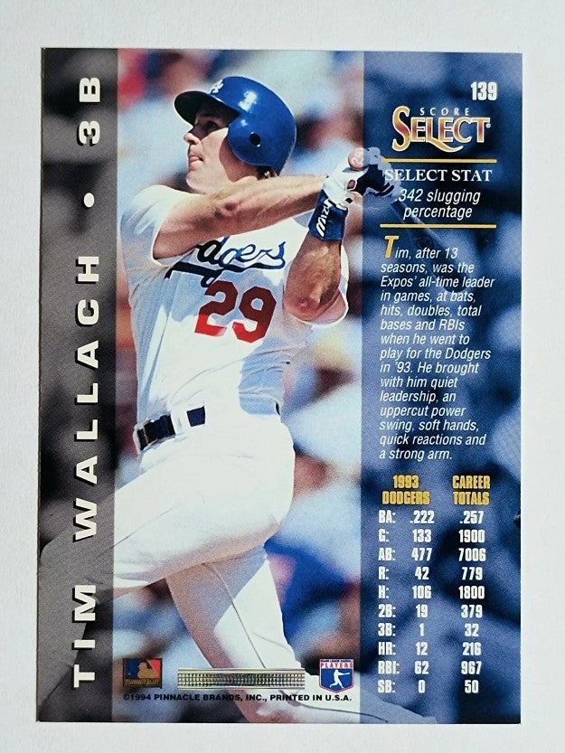 1994 Select #139 Tim Wallach