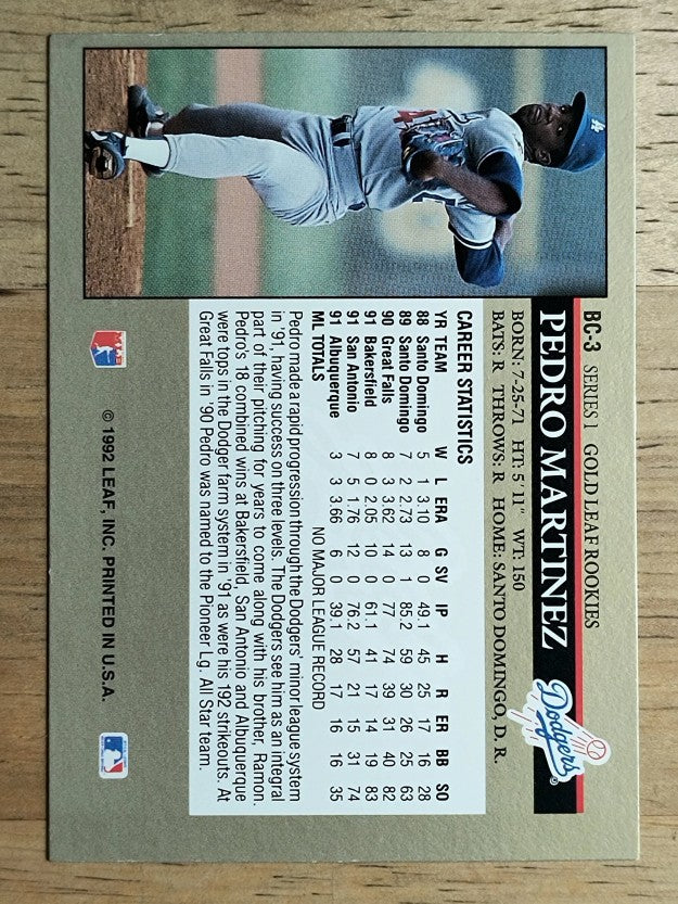 1992 Leaf Gold Rookies #BC3 Pedro Martinez