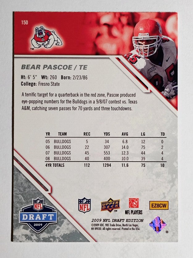 2009 Upper Deck Draft Edition #150 Bear Pascoe RC