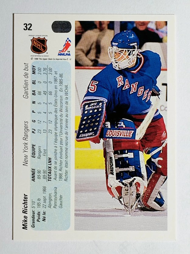 1990-91 Upper Deck French #32 Mike Richter RC