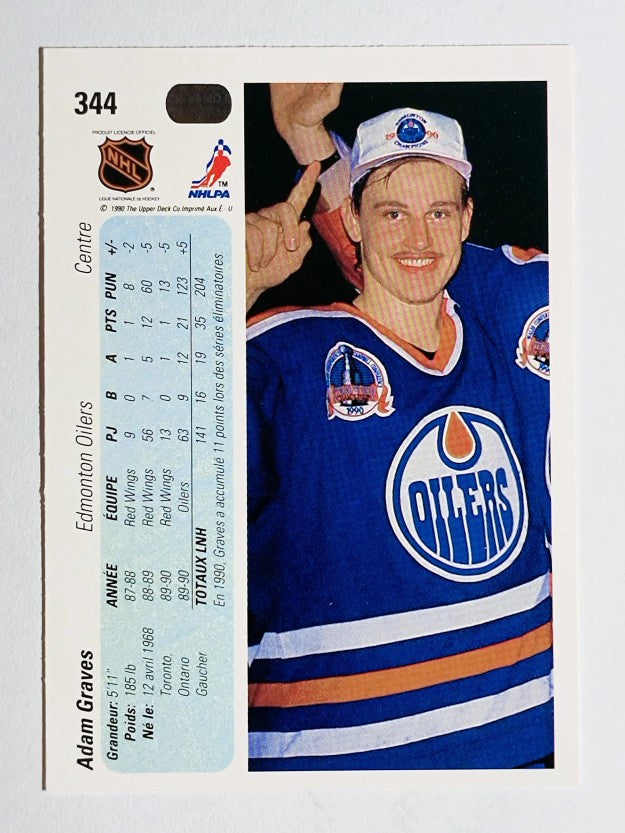 1990-91 Upper Deck French #344 Adam Graves RC