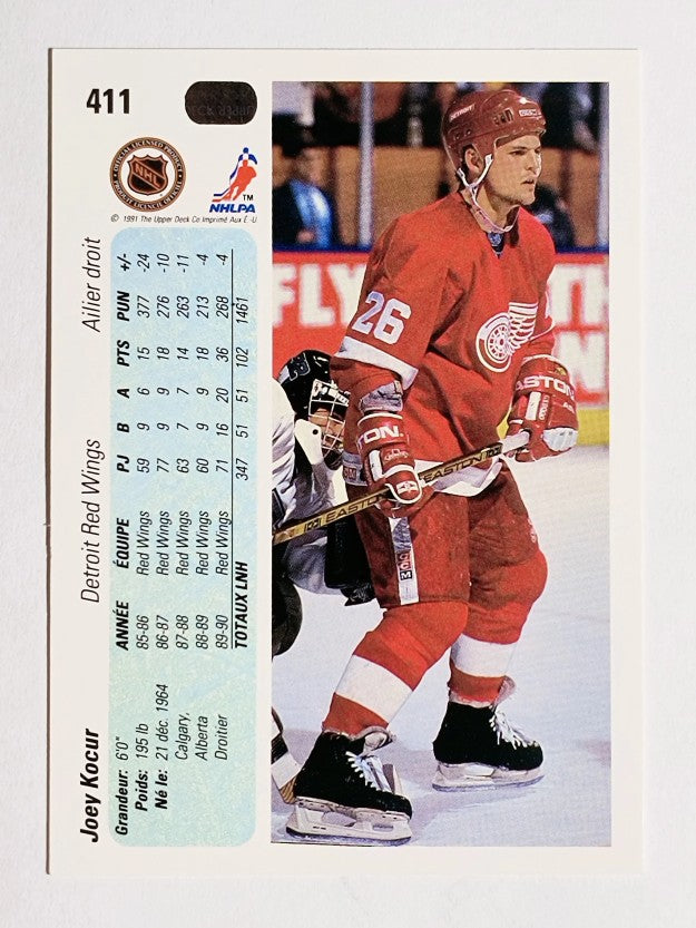 1990-91 Upper Deck French #411 Joey Kocur RC