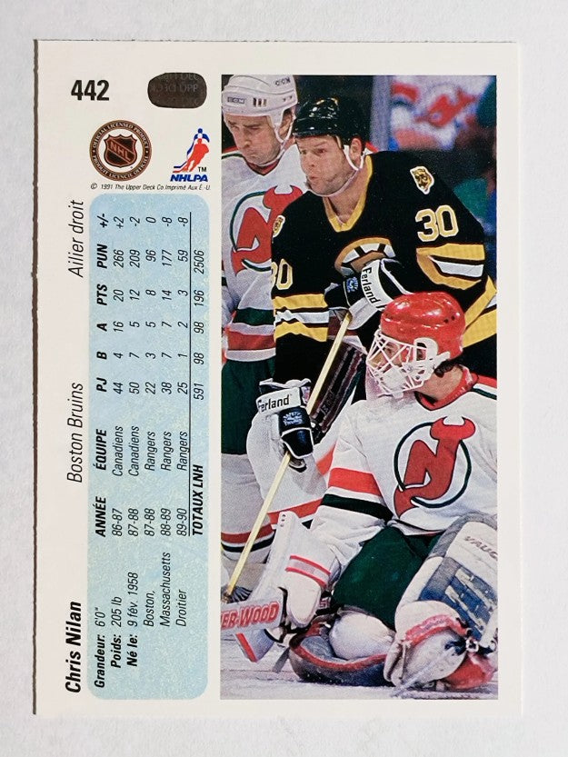 1990-91 Upper Deck French #442 Chris Nilan
