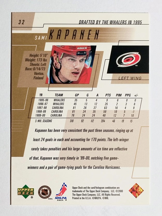 2000-01 Upper Deck #32 Sami Kapanen