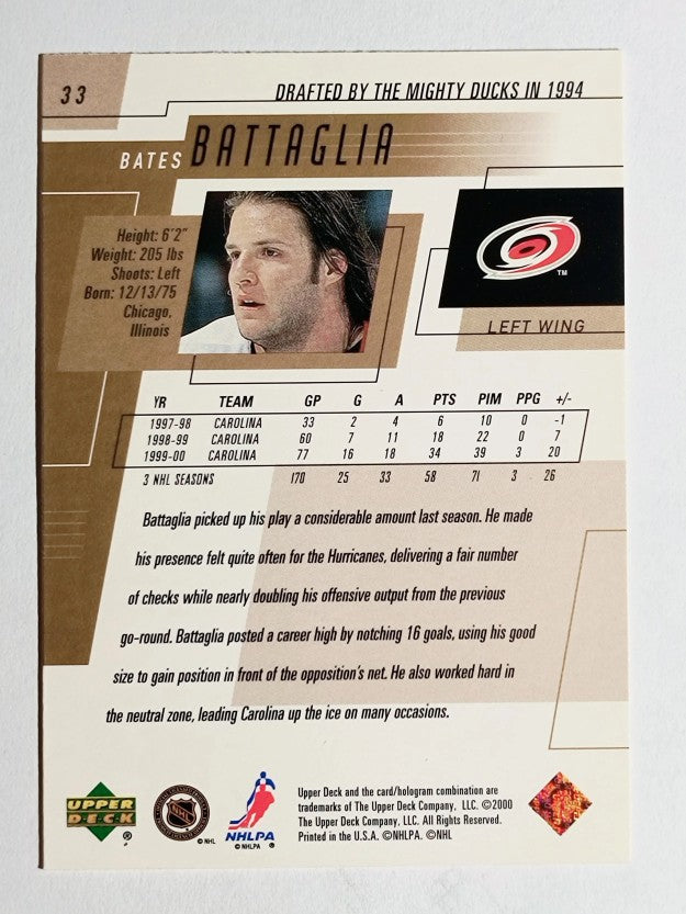 2000-01 Upper Deck #33 Bates Battaglia