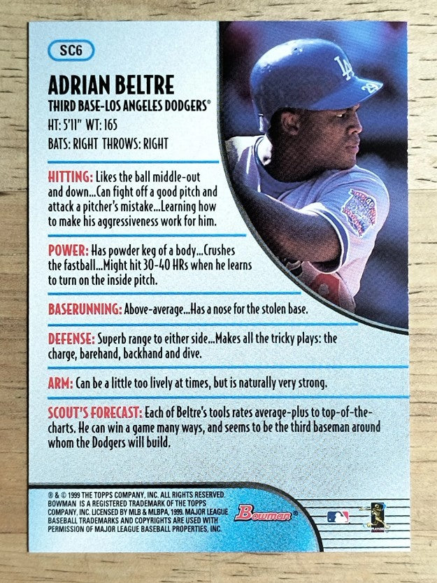 1999 Bowman Scout's Choice #SC6 Adrian Beltre