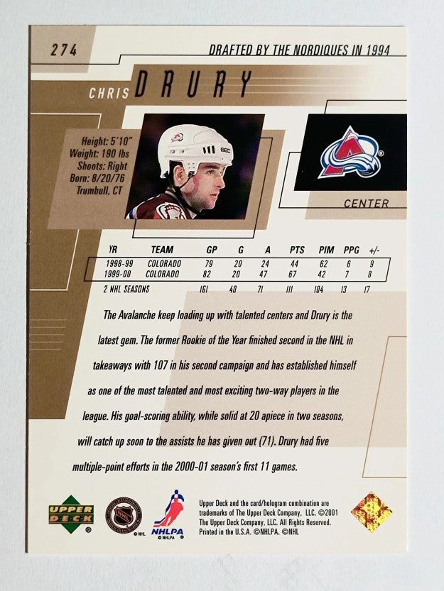 2000-01 Upper Deck #274 Chris Drury