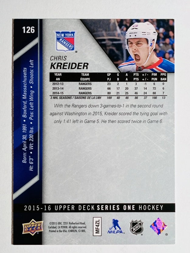 2015-16 Upper Deck #126 Chris Kreider