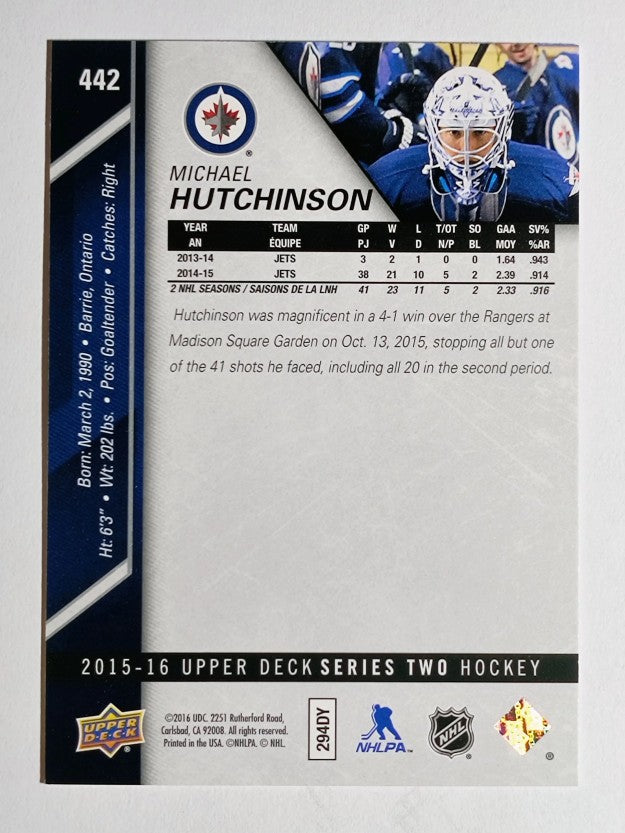 2015-16 Upper Deck #442 Michael Hutchinson
