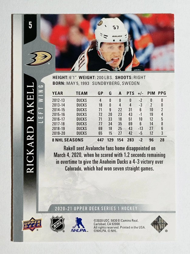 2020-21 Upper Deck #5 Rickard Rakell