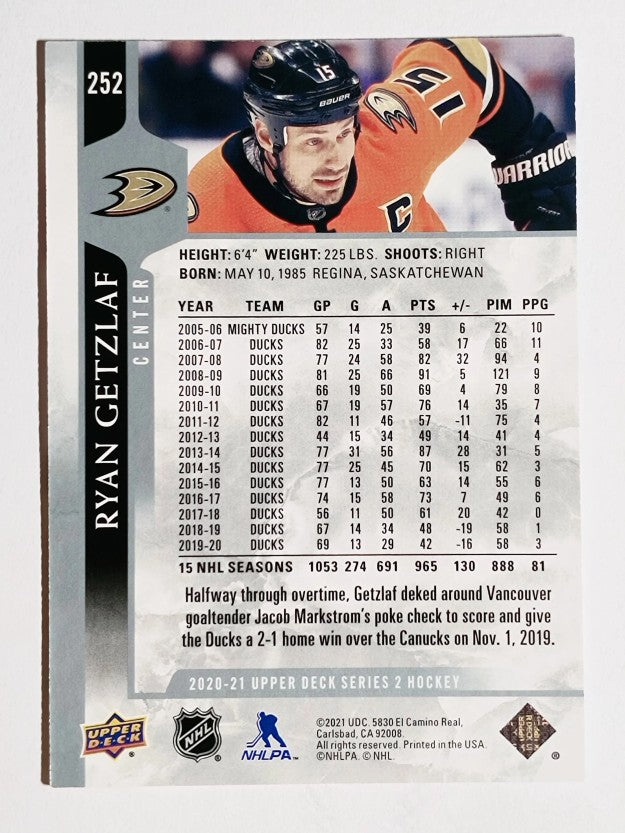 2020-21 Upper Deck #252 Ryan Getzlaf