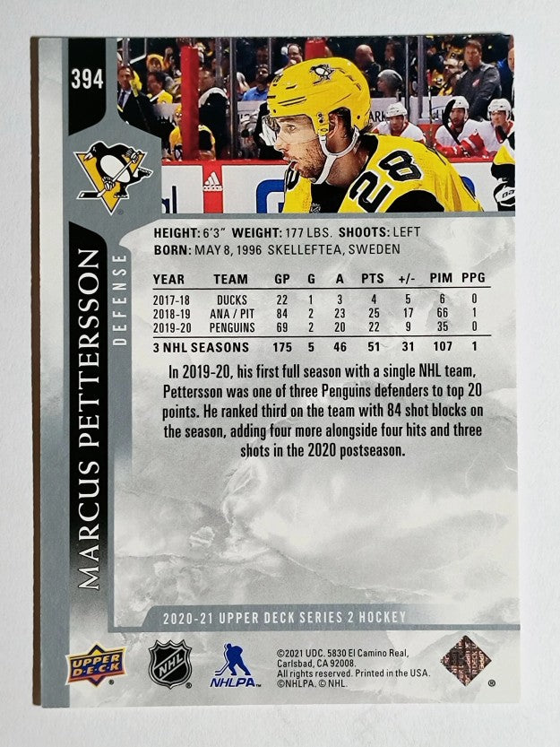2020-21 Upper Deck #394 Marcus Pettersson