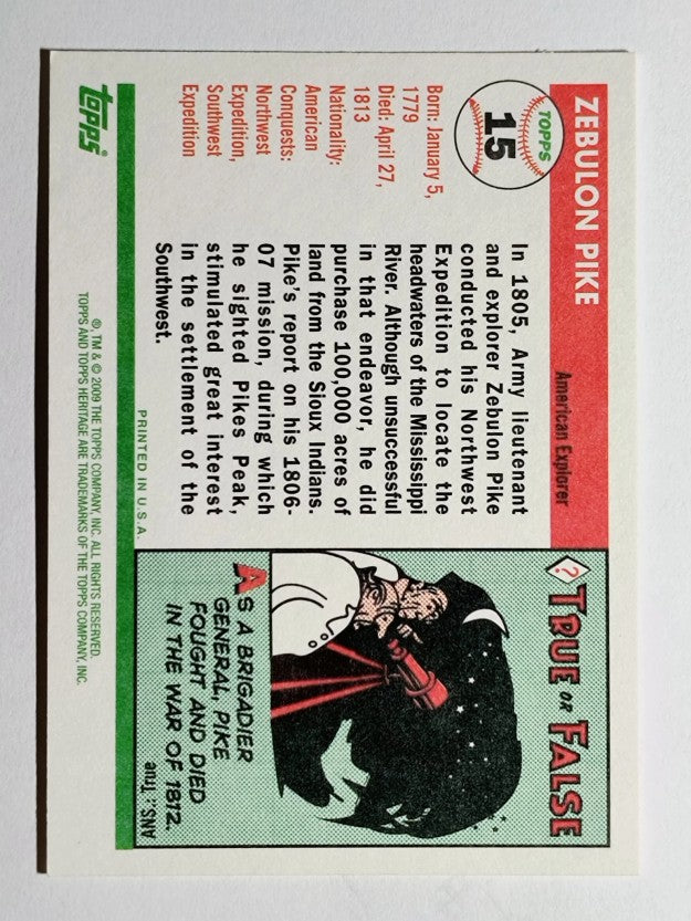 2009 Topps American Heritage #15 Zebulon Pike