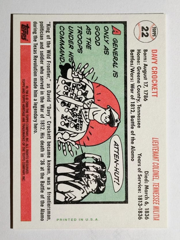 2009 Topps American Heritage #22 Davy Crockett