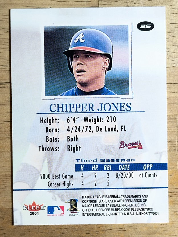 2001 Fleer Authority #36 Chipper Jones