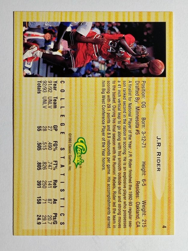 1993 Classic #4 Isaiah Rider