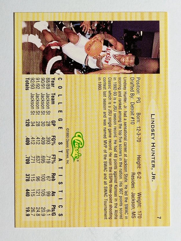 1993 Classic #7 Lindsey Hunter