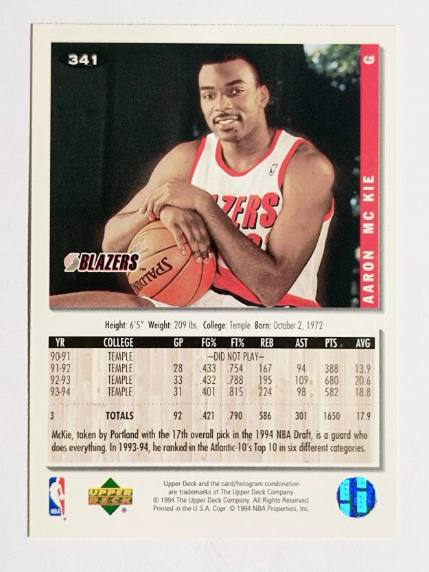 1994-95 Collector's Choice #341 Aaron McKie RC