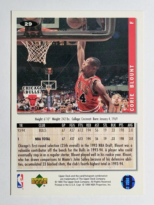 1994-95 Collector's Choice Silver Signature #29 Corie Blount