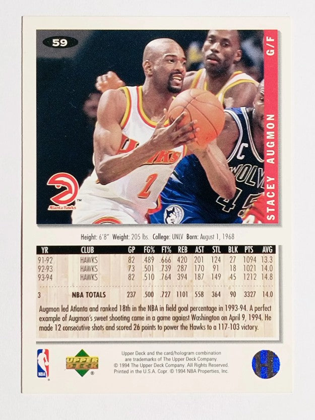 1994-95 Collector's Choice Silver Signature #59 Stacey Augmon