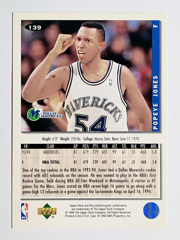 1994-95 Collector's Choice Silver Signature #139 Popeye Jones