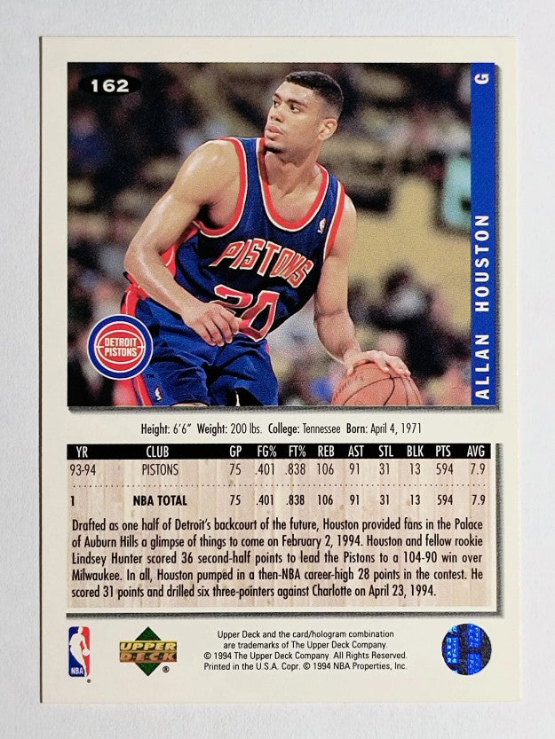1994-95 Collector's Choice Silver Signature #162 Allan Houston