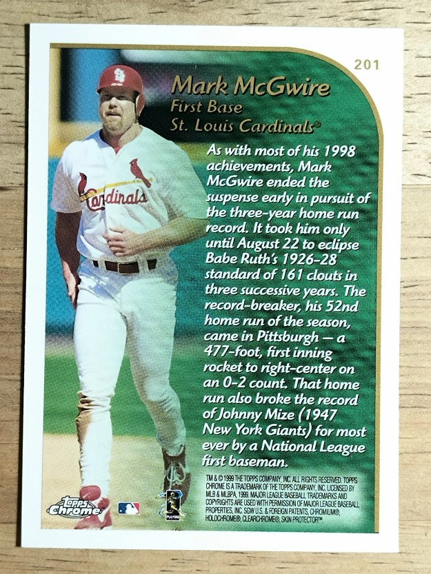 1999 Topps Chrome #201 Mark McGwire HL