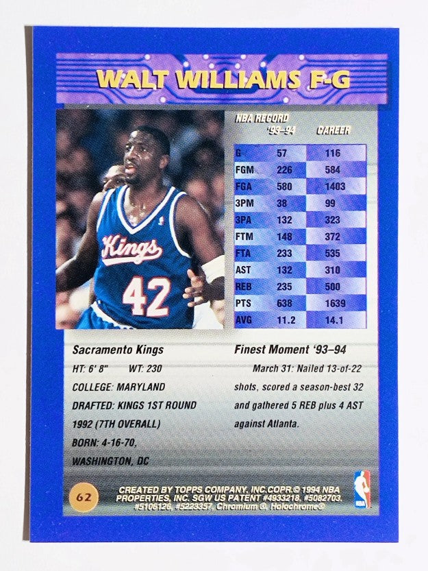 1994-95 Finest #62 Walt Williams