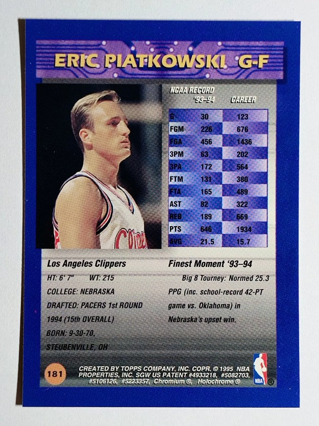 1994-95 Finest #181 Eric Piatkowski RC