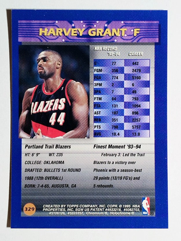 1994-95 Finest #329 Harvey Grant