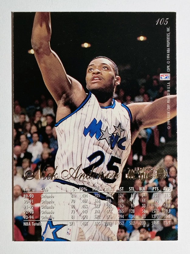 1994-95 Flair #105 Nick Anderson