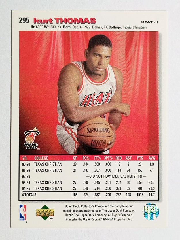 1995-96 Collector's Choice #295 Kurt Thomas RC