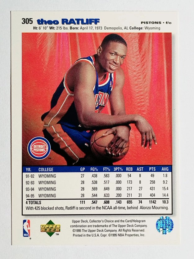 1995-96 Collector's Choice #305 Theo Ratliff RC