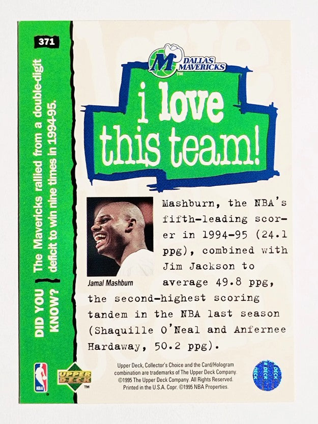 1995-96 Collector's Choice #371 Jamal Mashburn LOVE