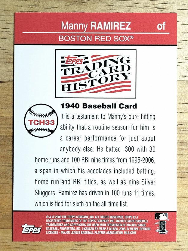 2008 Topps Trading Card History #TCH33 Manny Ramirez